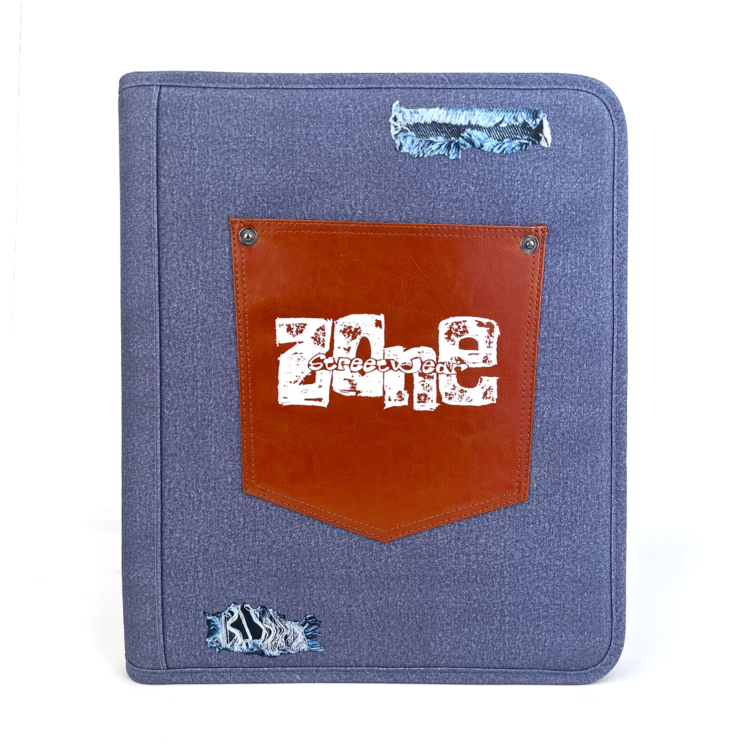 Trendy Denim Multifunctional Zipper Binder