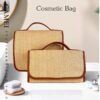 Straw-Weave Cosmetic Bag